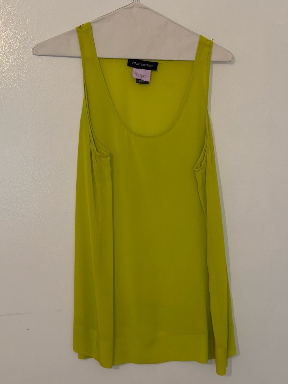 Lime Green 100% Silk Tank Top